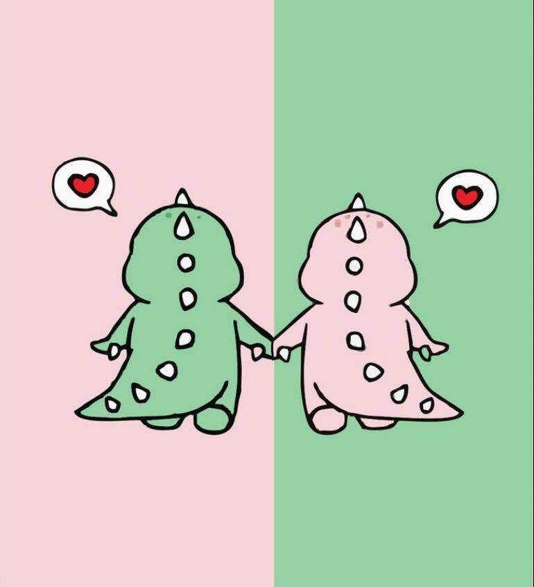 Loving Dinosaurs Matching Couple pfp Profile Picture