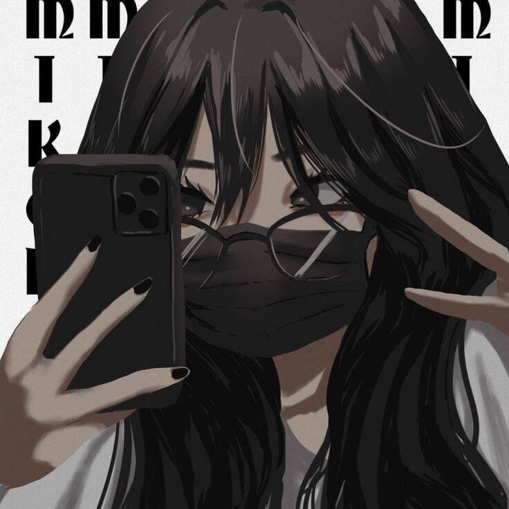 Beautiful and Cute Young Pfp Profile Picture with Aesthetic Style Mask and Glasses