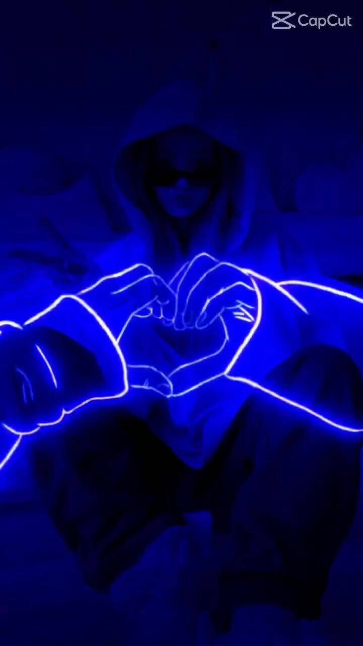 Beautiful and Cute Pfp Profile Picture with Blue Neon Effect