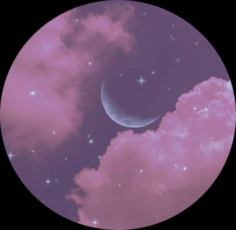 Cute and Adorable pfp Profile Picture of Moon and Pink Clouds
