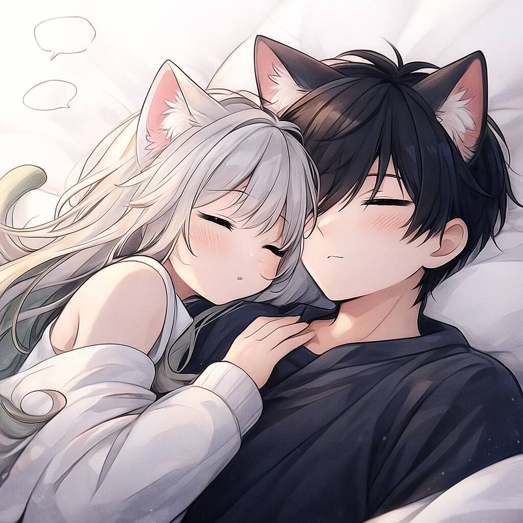 Cute Cat Matching Couple pfp Profile Picture