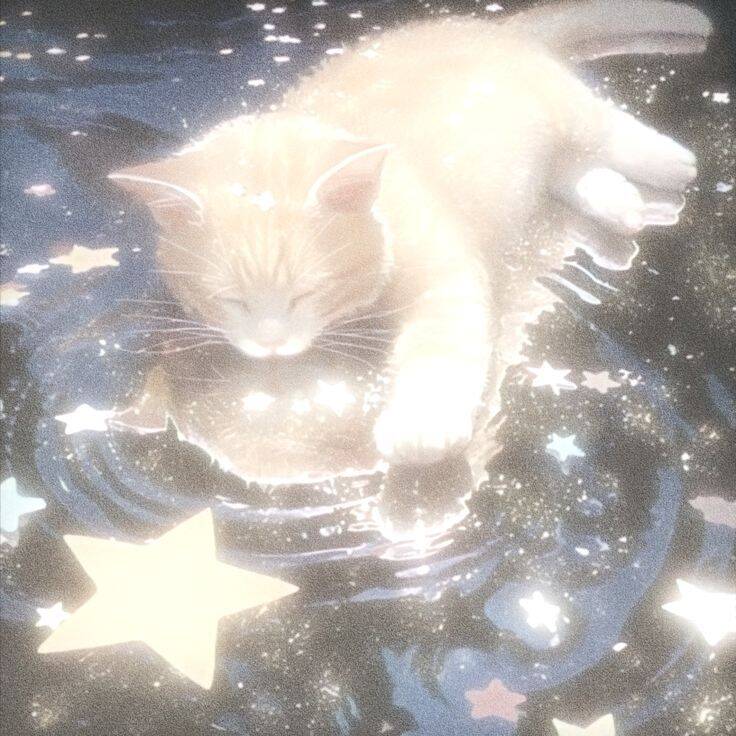 Cute Cat pfp Profile Picture Sleeping in a Sea of Stars