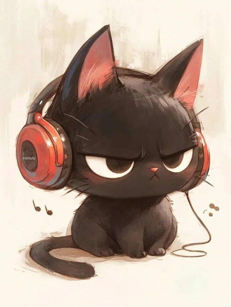 Cute Cat pfp Profile Picture with Headphones