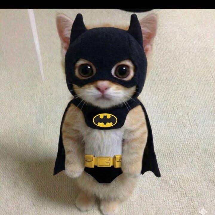 Cute Cat Dressed as Batman pfp Profile Picture