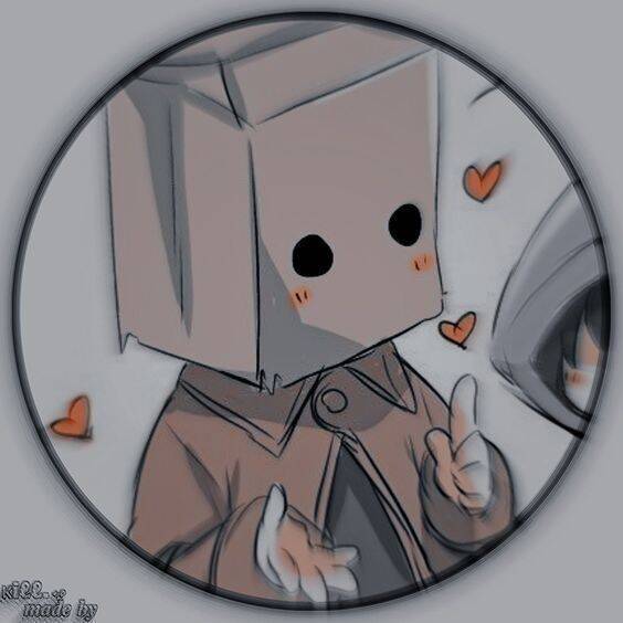 Cute Character with Paper Head pfp Profile Picture