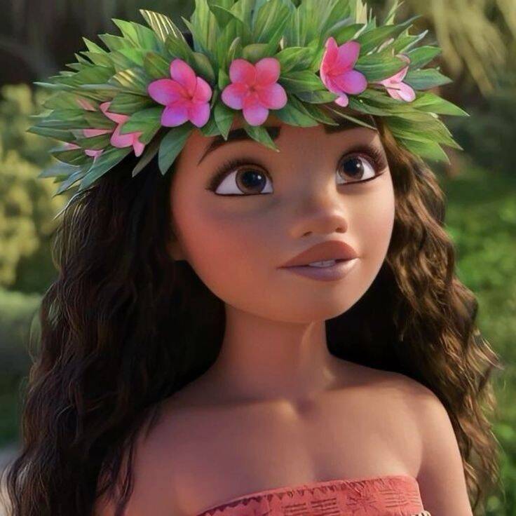 Cute Girl with Tropical Flower Crown pfp Profile Picture