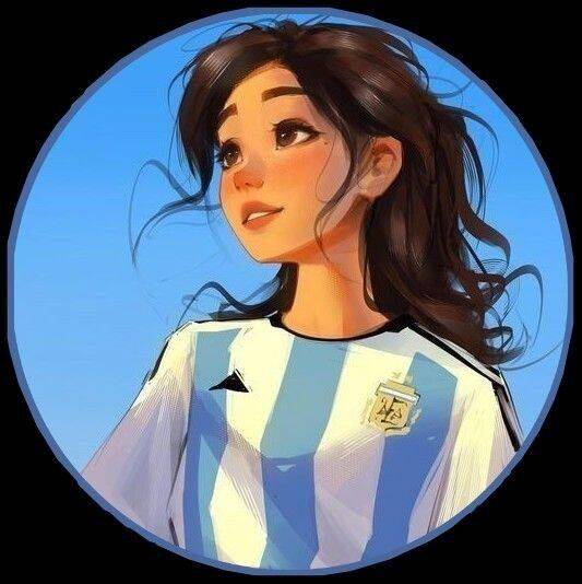 Cute Girl in Argentina Shirt pfp Profile Picture