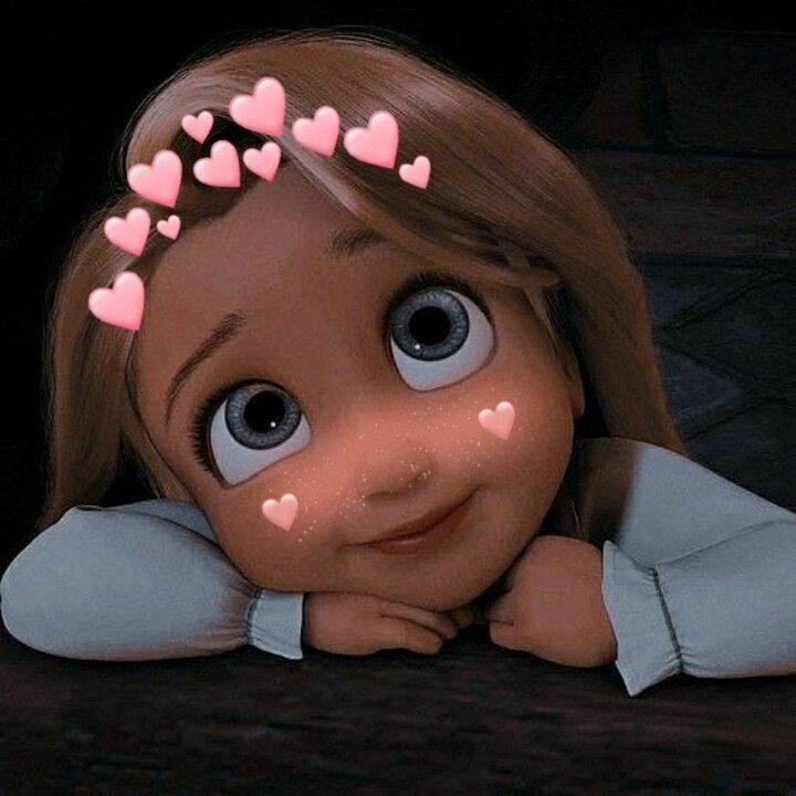 Cute Girl with Pink Hearts pfp Profile Picture
