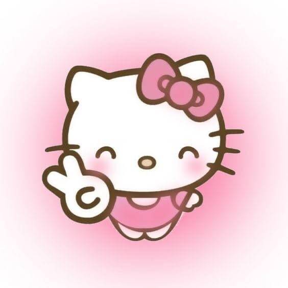 Cute Hello Kitty pfp Profile Picture with Peace Sign
