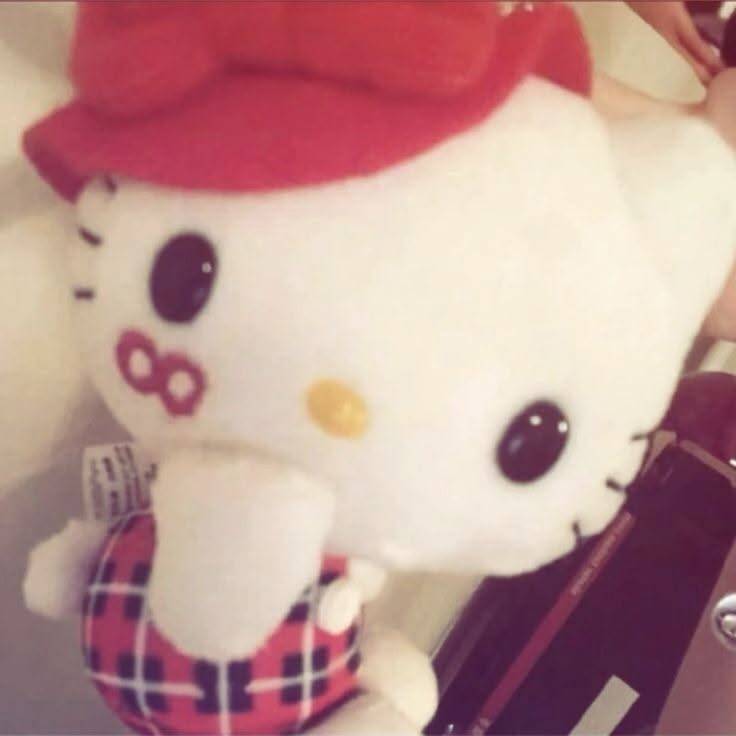 Cute Hello Kitty pfp Profile Picture with Red Hat