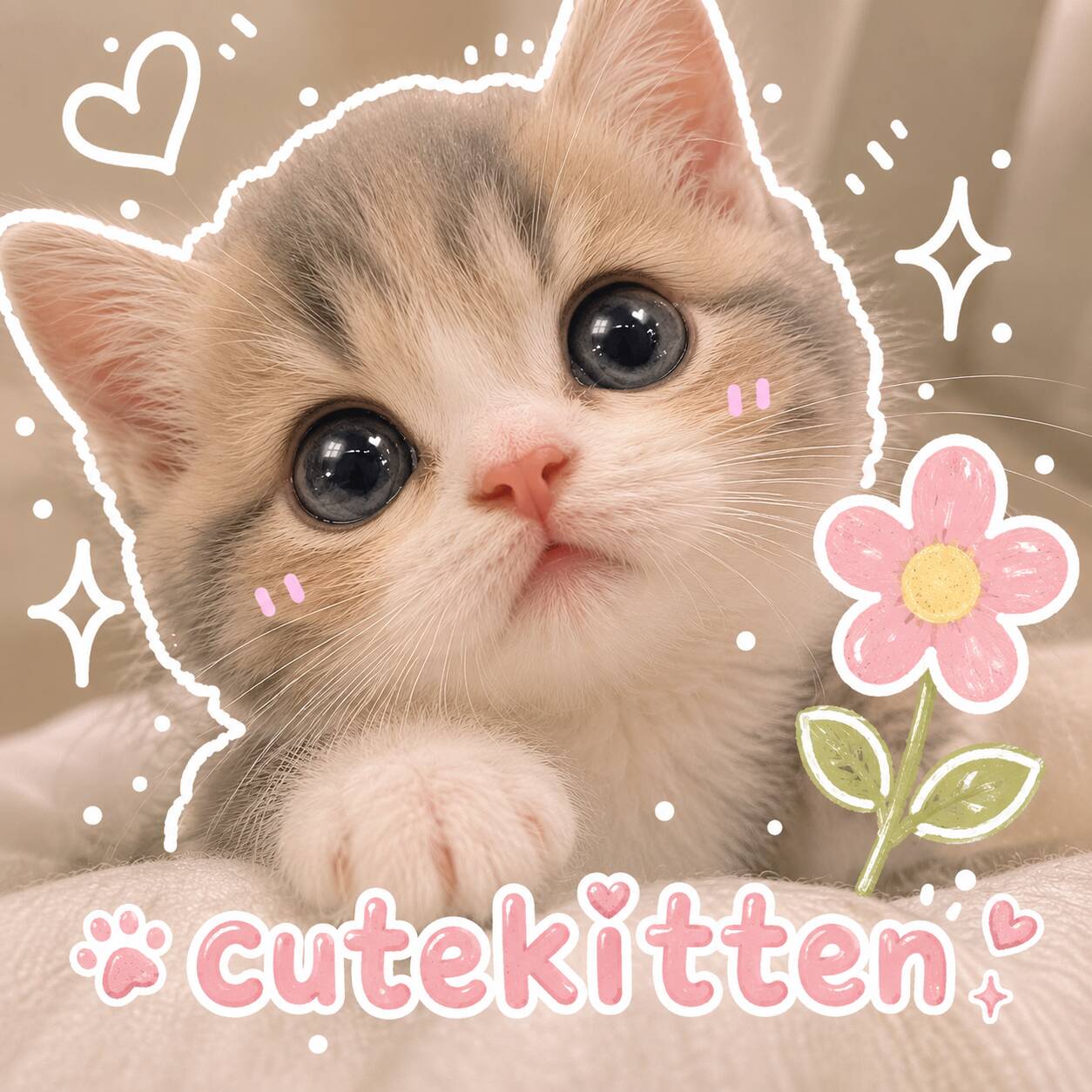 Cute Kitten pfp Profile Picture with Big Eyes