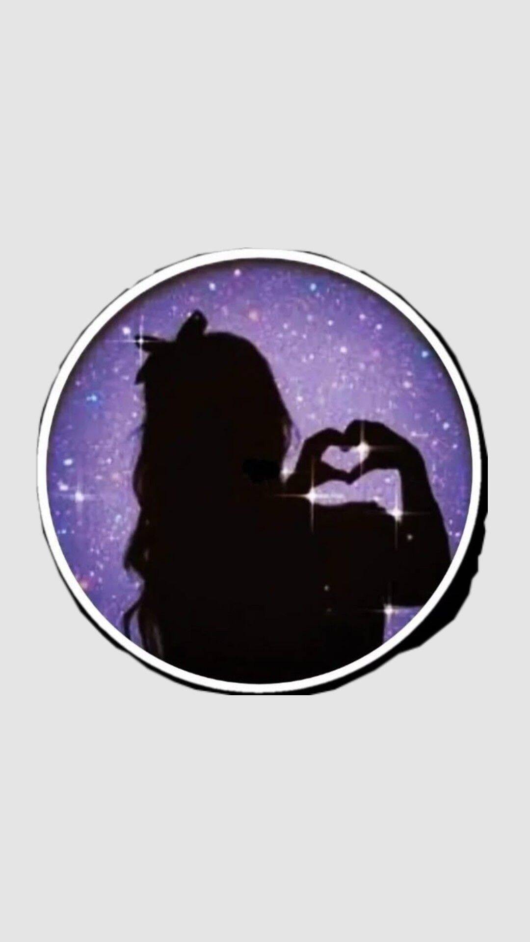 Cute and Adorable Pfp Profile Picture with Silhouette and Starry Background