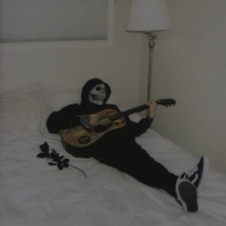 Dark Style Boy​ pfp Profile Picture with Guitar for Whatsapp