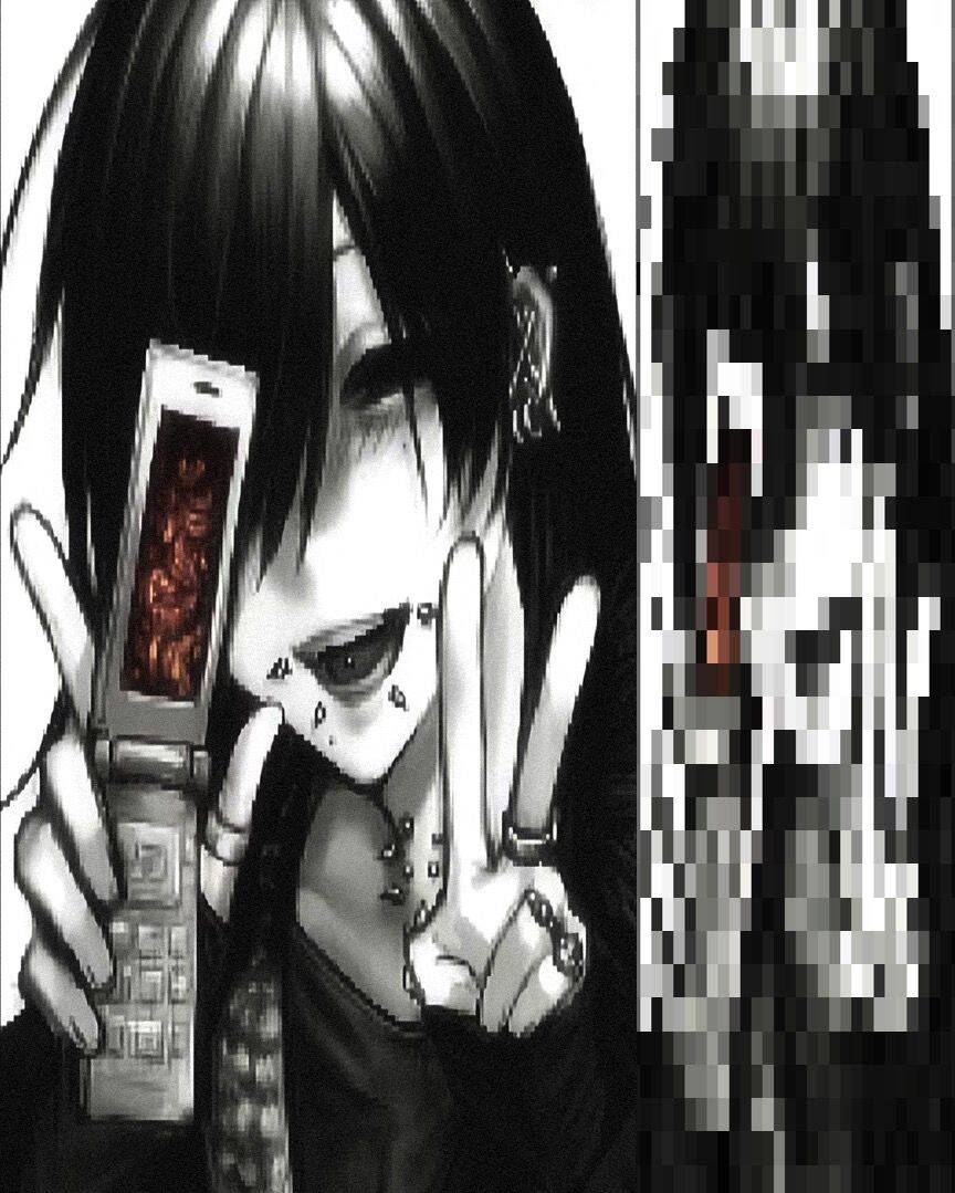 Emo pfp Profile Picture with Phone and Peace Sign