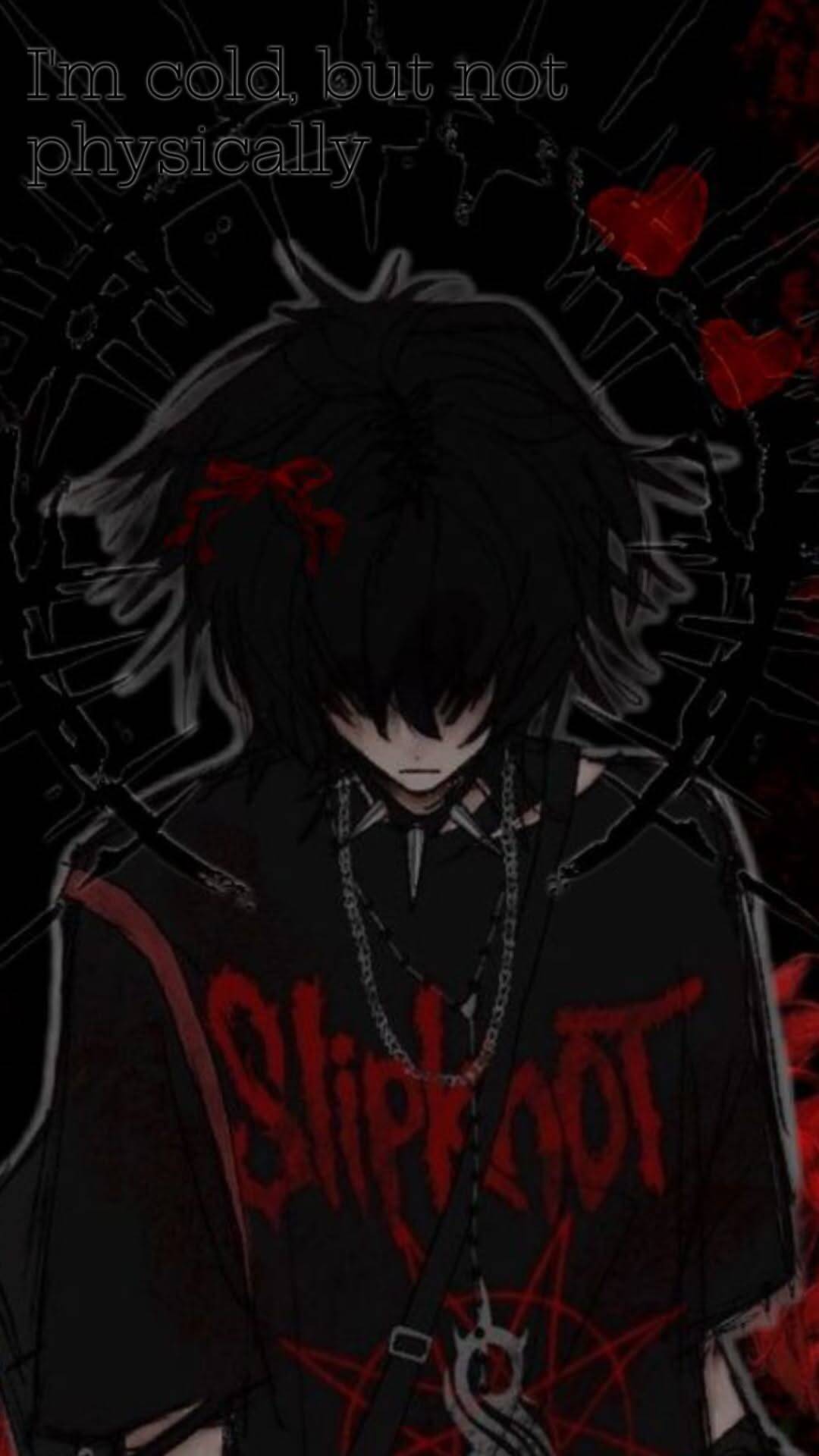 Emo pfp Profile Picture with Slipknot Shirt and Messy Hair