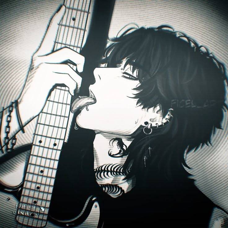 Emo pfp Profile Picture with Guitar and Alternative Style