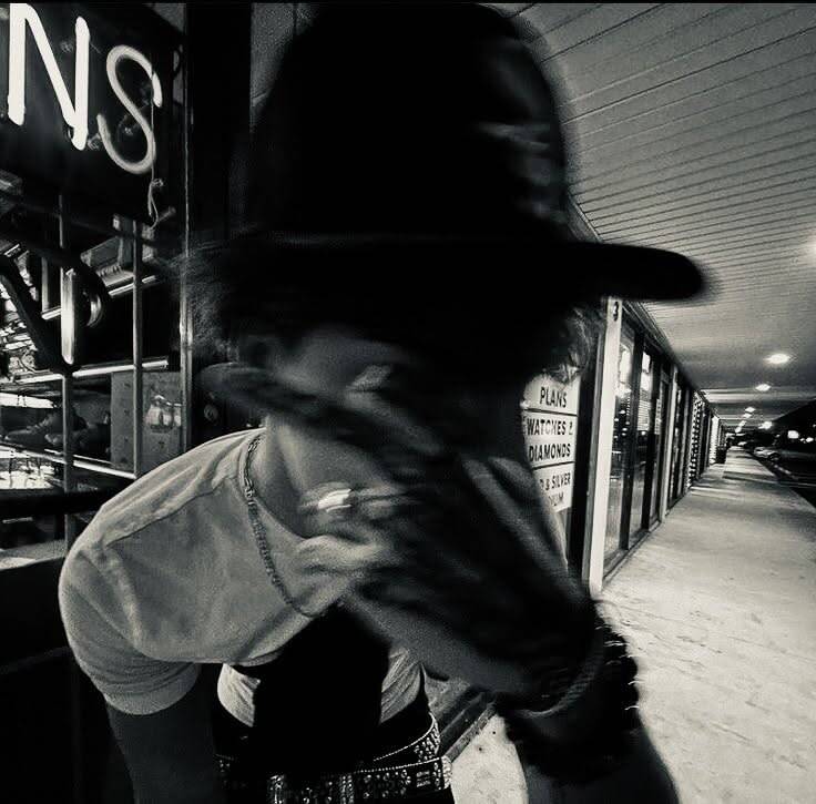 Emo pfp Profile Picture with Hand on Face in Black and White