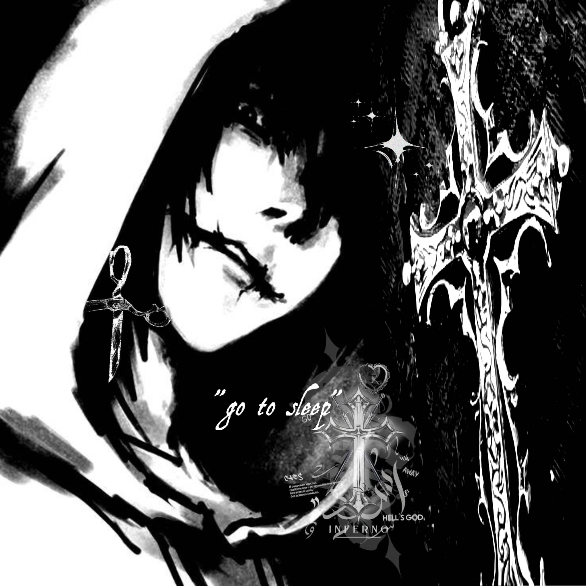 Emo pfp Profile Picture with Cross and Dark Look