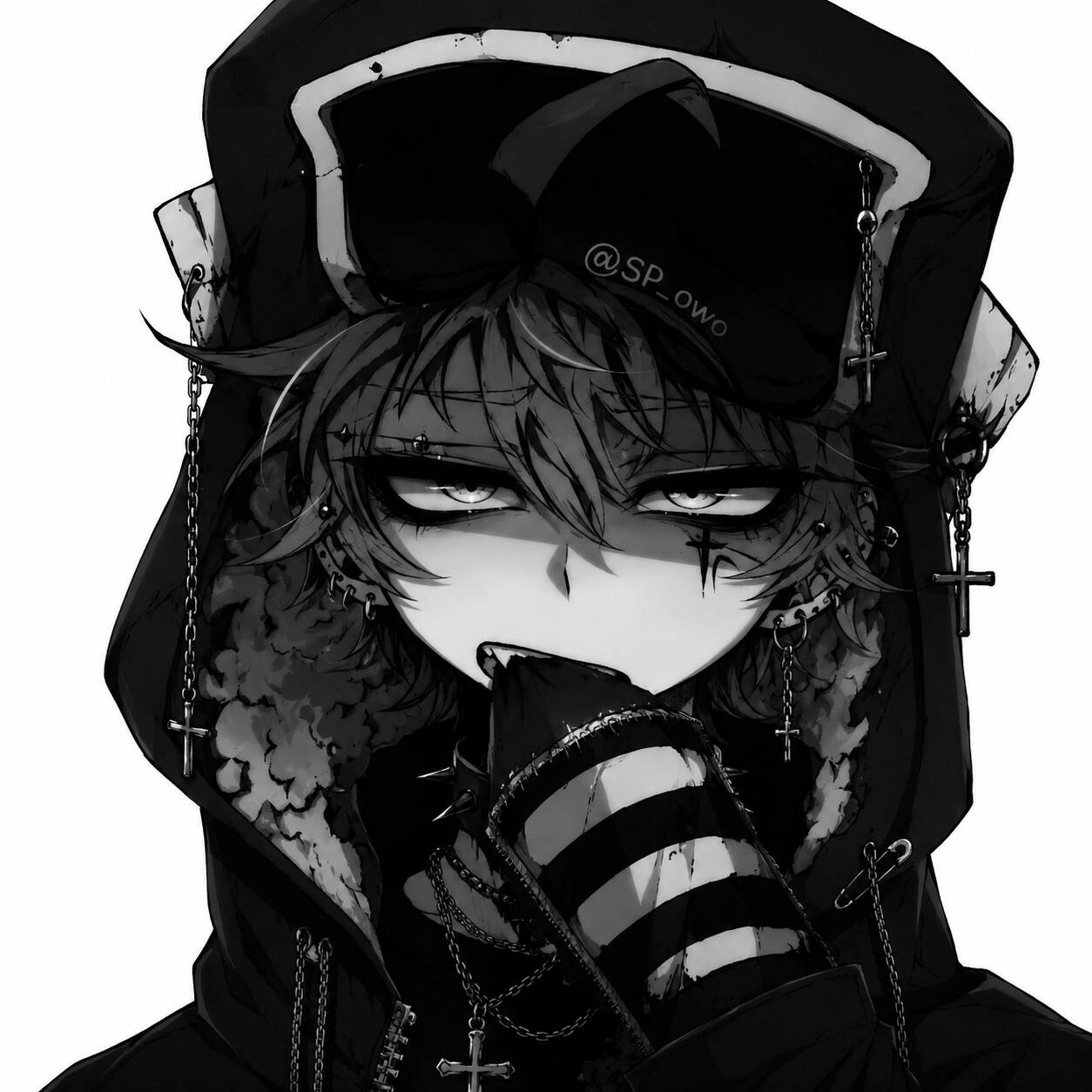 Emo pfp Profile Picture with Hood and Dark Look