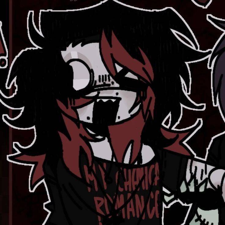 Emo pfp Profile Picture with Messy Hair and Band Shirt