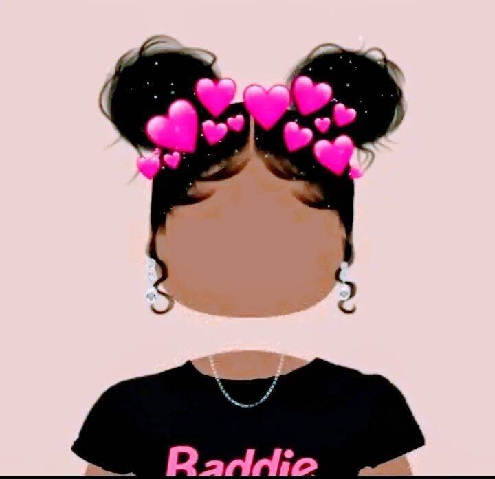 Pink Hearts and Cute Hairstyle pfp Profile Picture