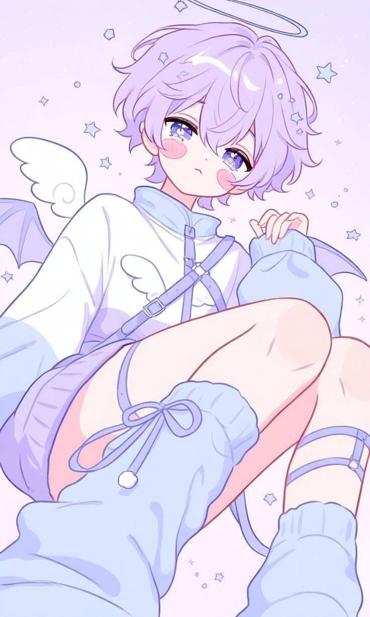 Femboy Pfp Profile Picture with Angel Wings