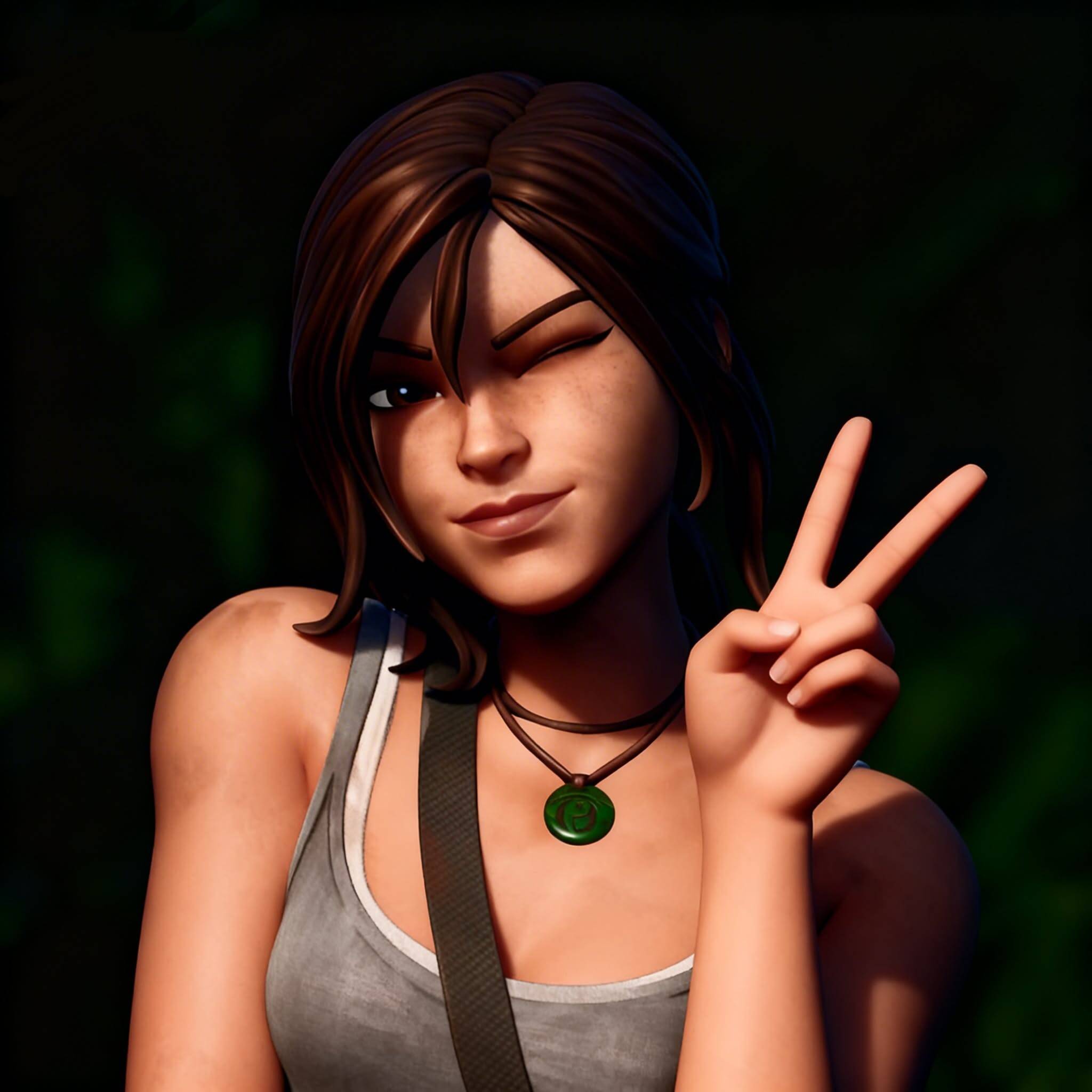 Fortnite Girl with Peace Sign pfp Profile Picture