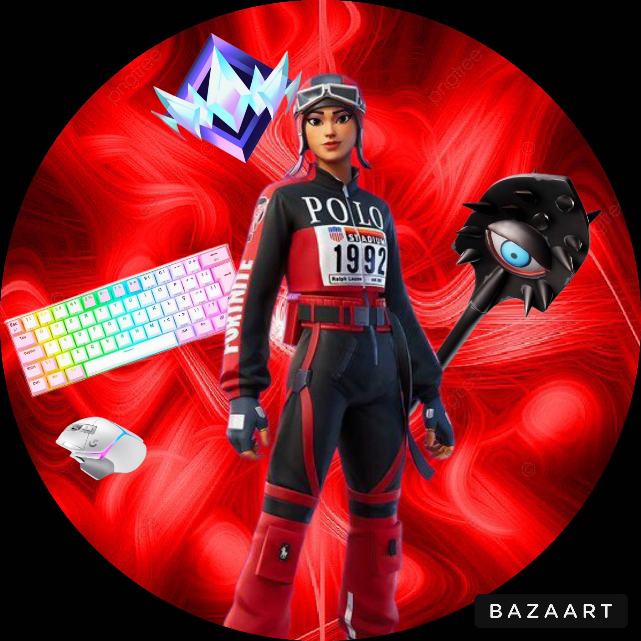 Fortnite pfp Profile Picture with Stylish Girl and Pickaxe