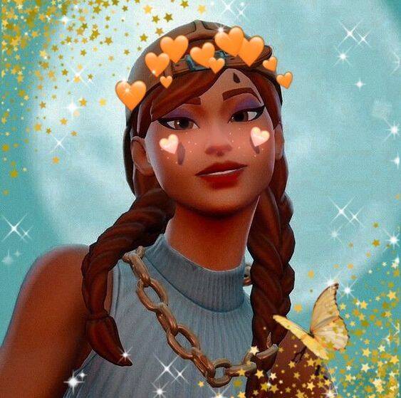 Fortnite Girl pfp Profile Picture with Heart and Butterfly