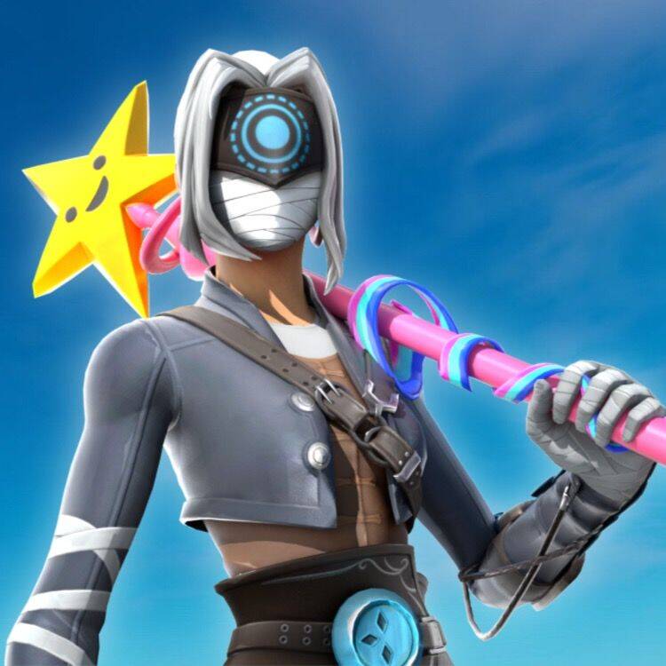 Fortnite pfp Profile Picture Character with Star and Colorful Stick