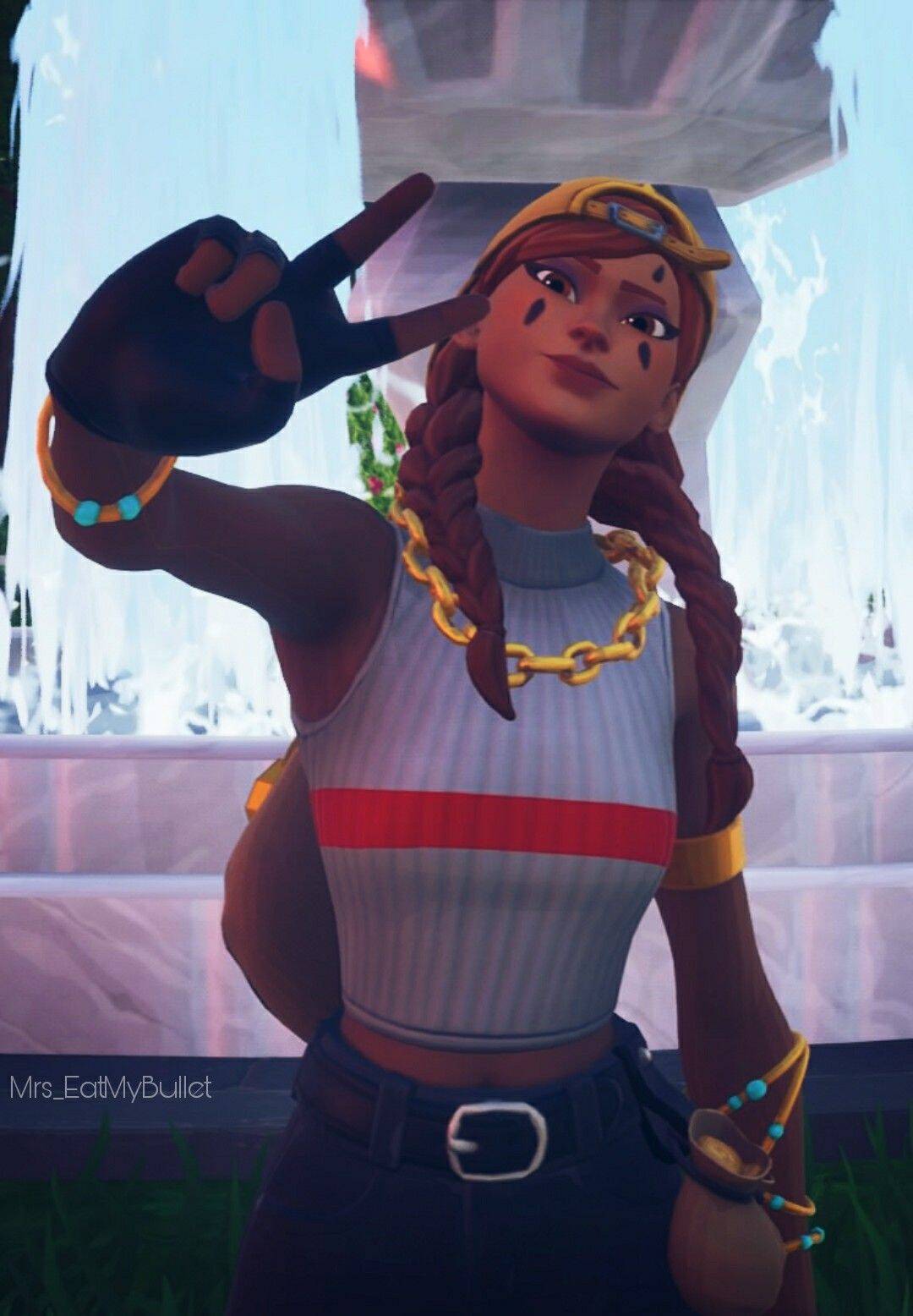 Fortnite Girl pfp Profile Picture with Braided Hair and Chain