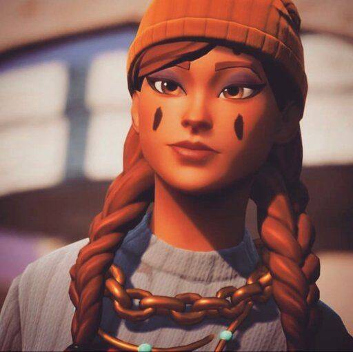 Fortnite Girl pfp Profile Picture with Braids and Orange Cap