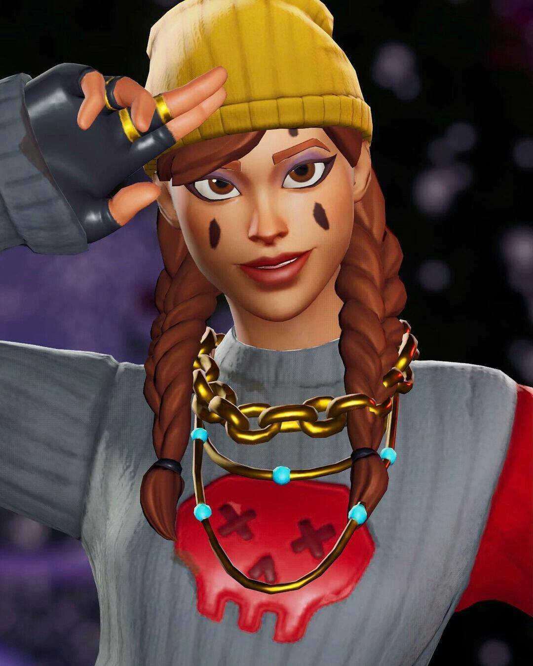 Fortnite Girl with Yellow Cap and Chain pfp Profile Picture