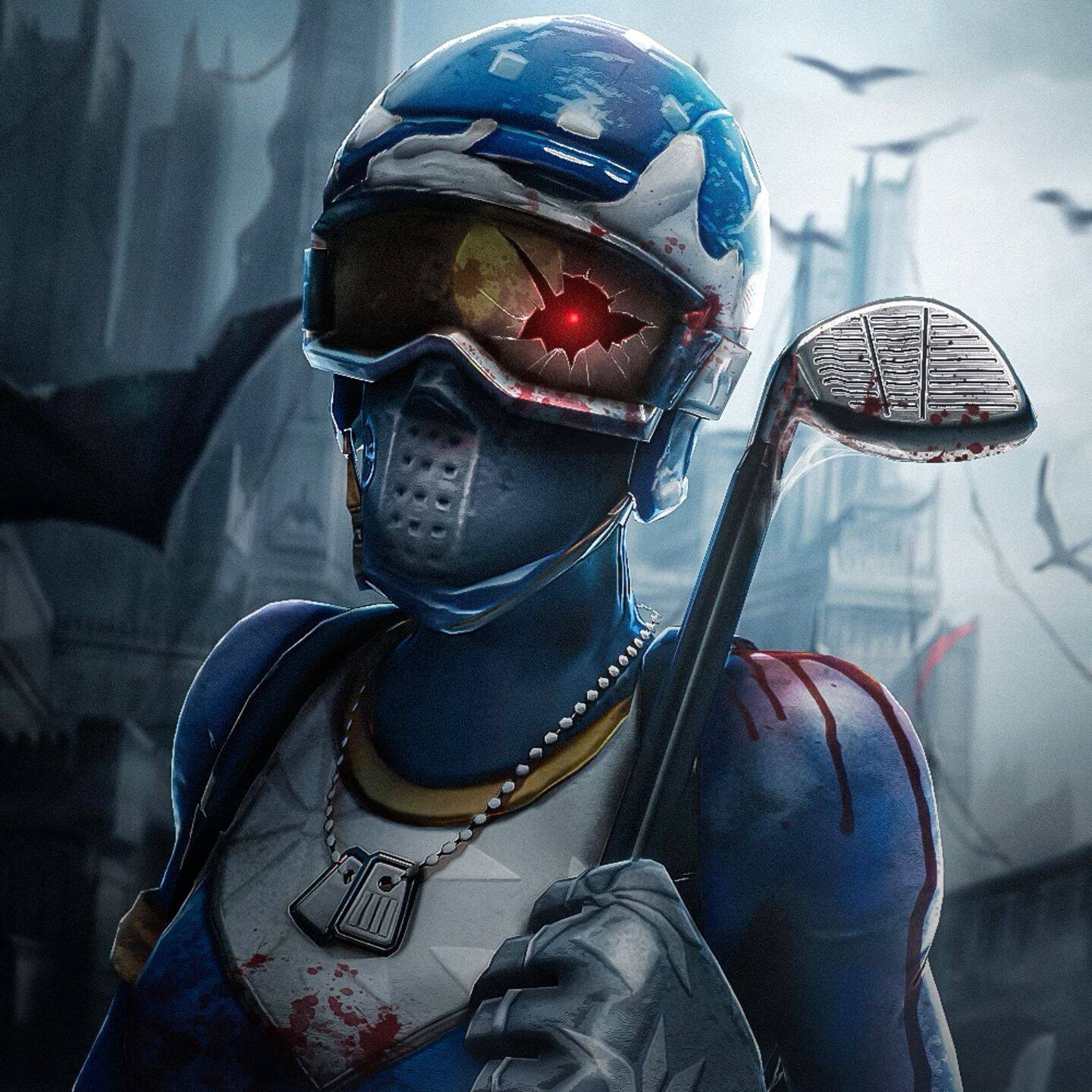 Fortnite Tryhard pfp Profile Picture with Helmet and Bat