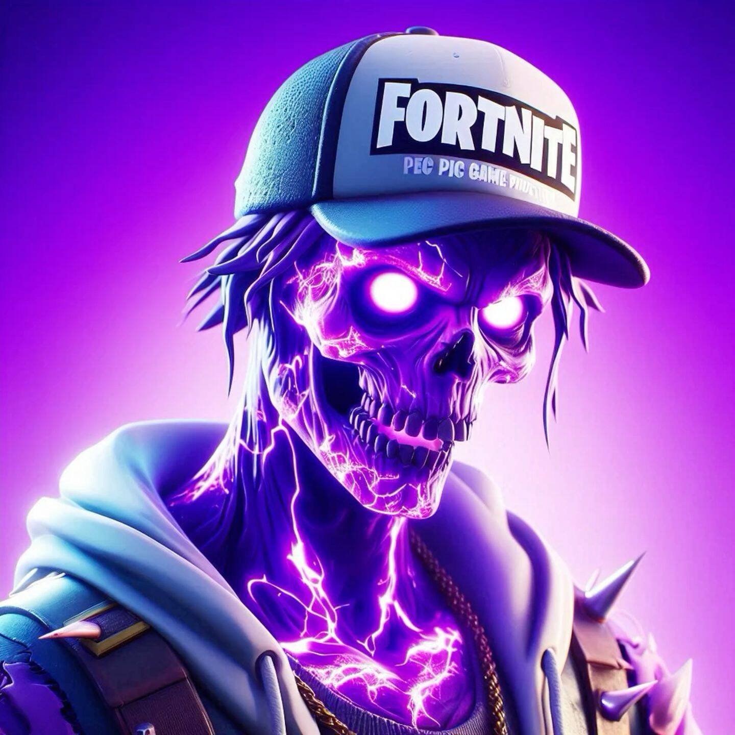 Fortnite Purple Skeleton with Cap pfp Profile Picture
