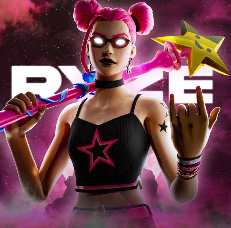 Fortnite Stylish Girl with Stick and Star pfp Profile Picture