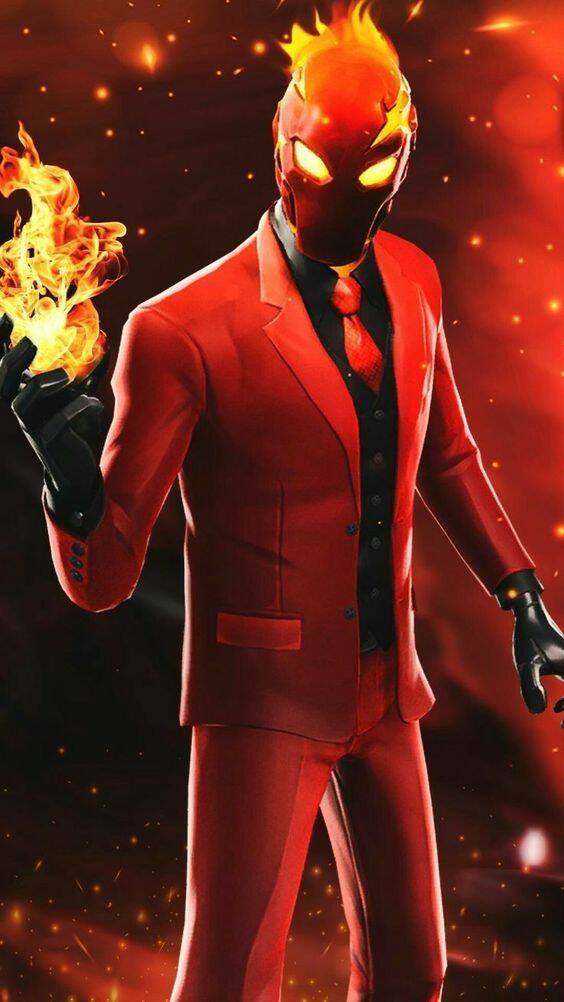 Fortnite Tryhard in Fiery Red Outfit pfp Profile Picture