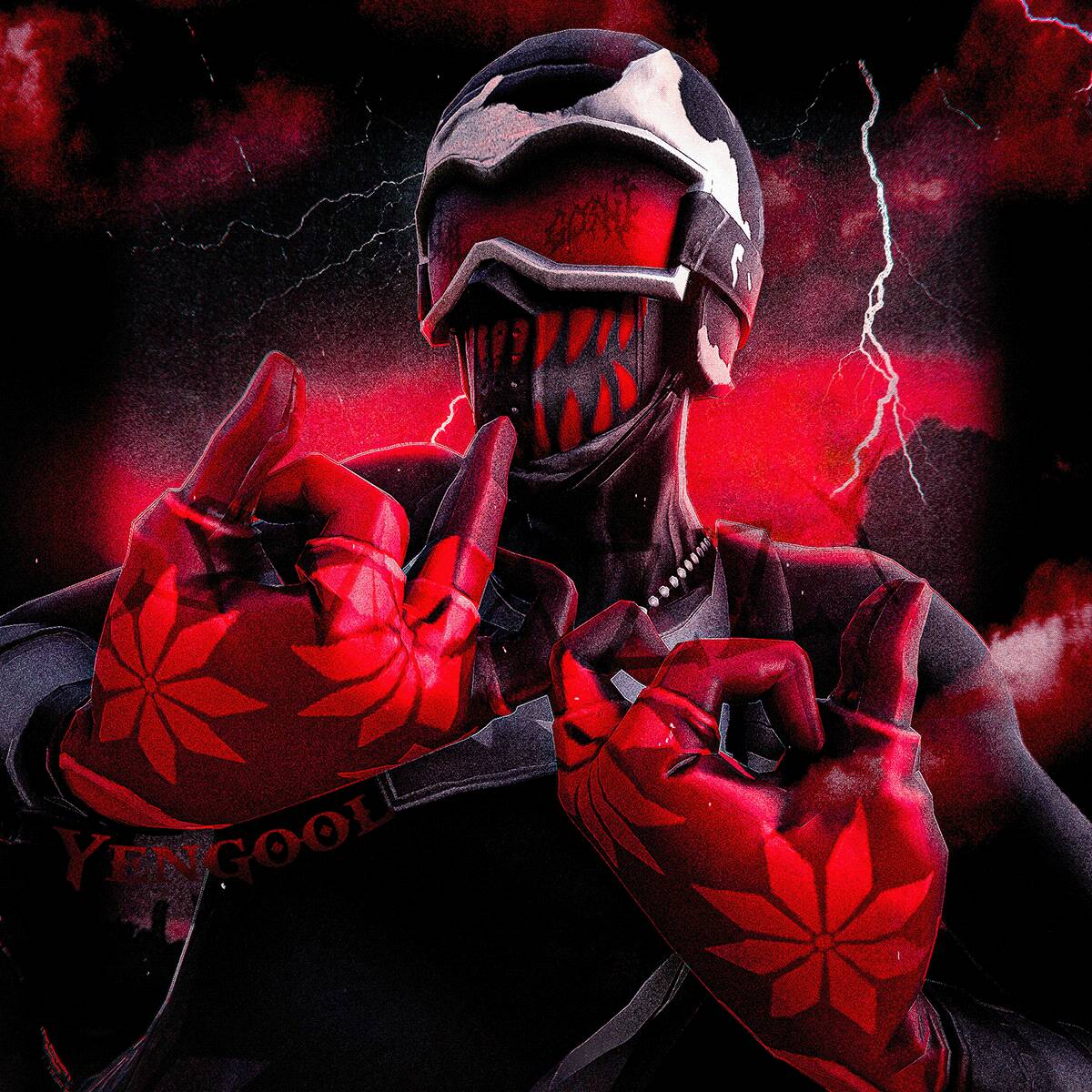 Fortnite pfp Profile Picture Tryhard with Mask and Red Gloves