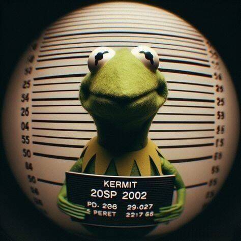 Funny pfp Profile Picture of Frog with Police Sign