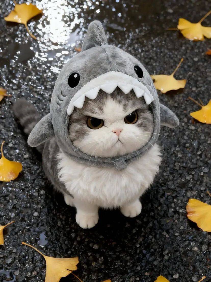 Funny Cat pfp Profile Picture in Shark Costume