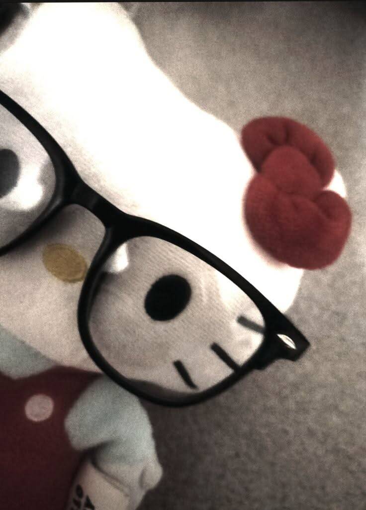 Funny Hello Kitty pfp Profile Picture with Big Glasses
