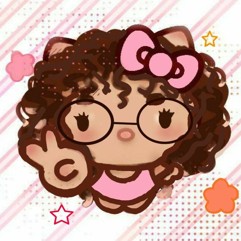 Funny Hello Kitty pfp Profile Picture with Glasses and Curly Hair