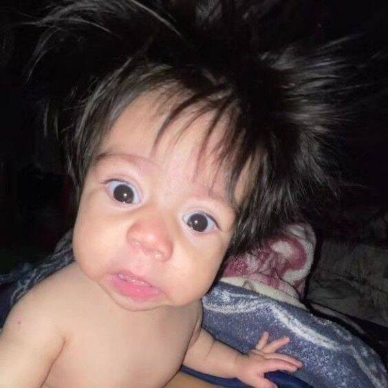 Baby with Spiky Hair pfp Profile Picture