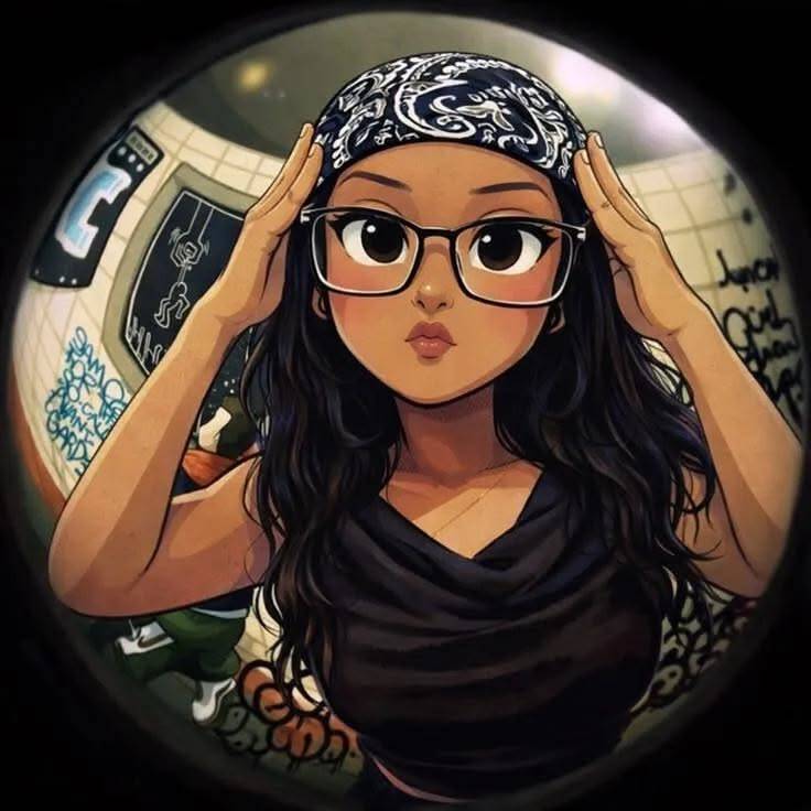 Girl Drawing Style pfp Profile Picture with Glasses for TikTok