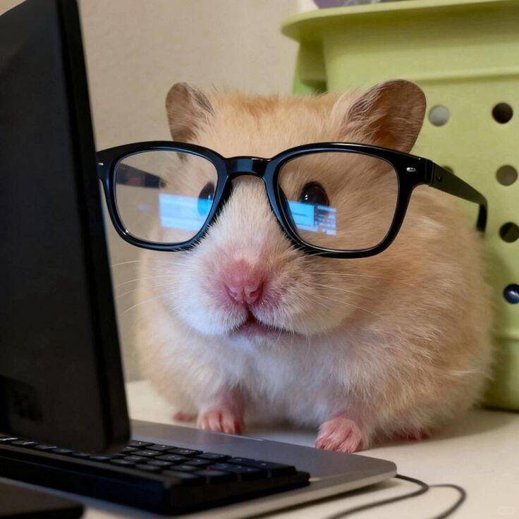 Funny pfp Profile Picture of Hamster with Glasses