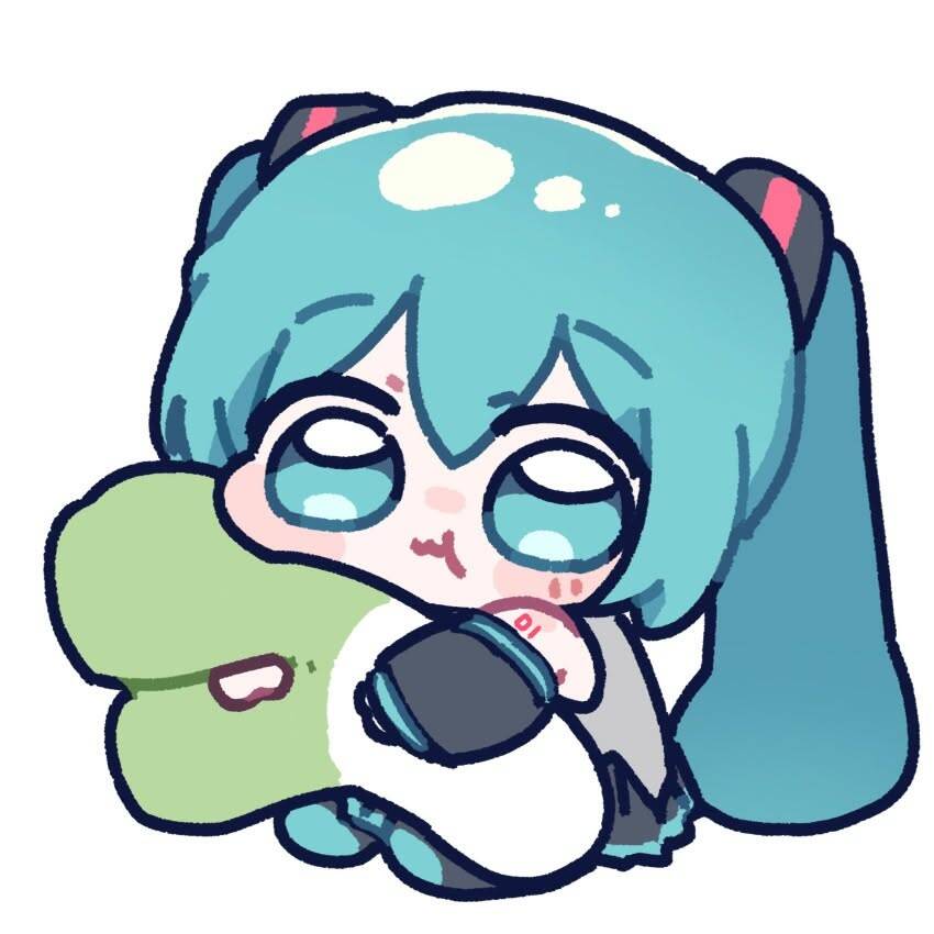 Hatsune Miku pfp Profile Picture Kawaii with Plush Toy