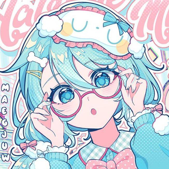 Hatsune Miku pfp Profile Picture with Glasses and Blue Hair
