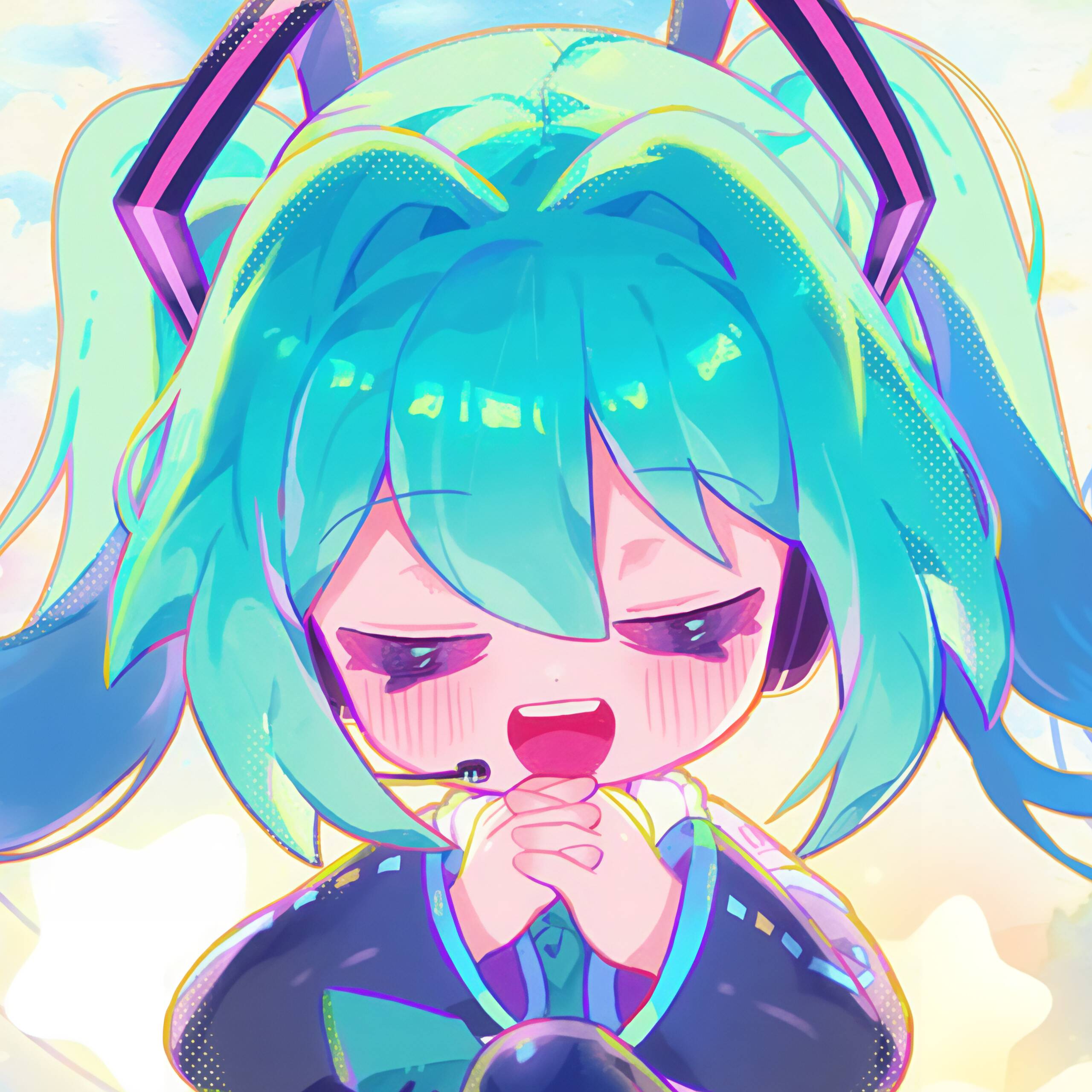 Hatsune Miku pfp Profile Picture Smiling with Blue Hair