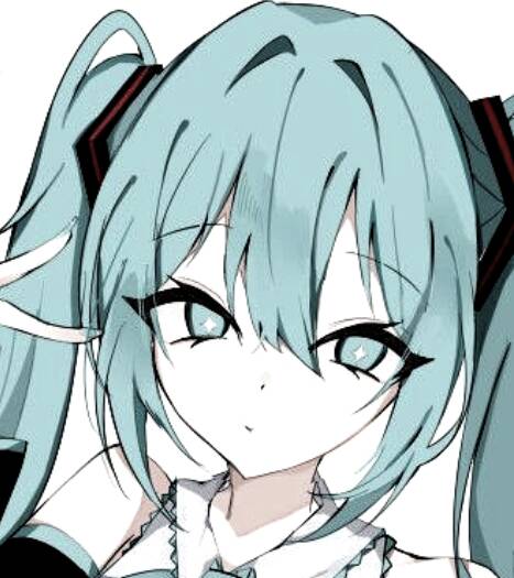 Hatsune Miku pfp Profile Picture with Blue Hair and Shiny Eyes
