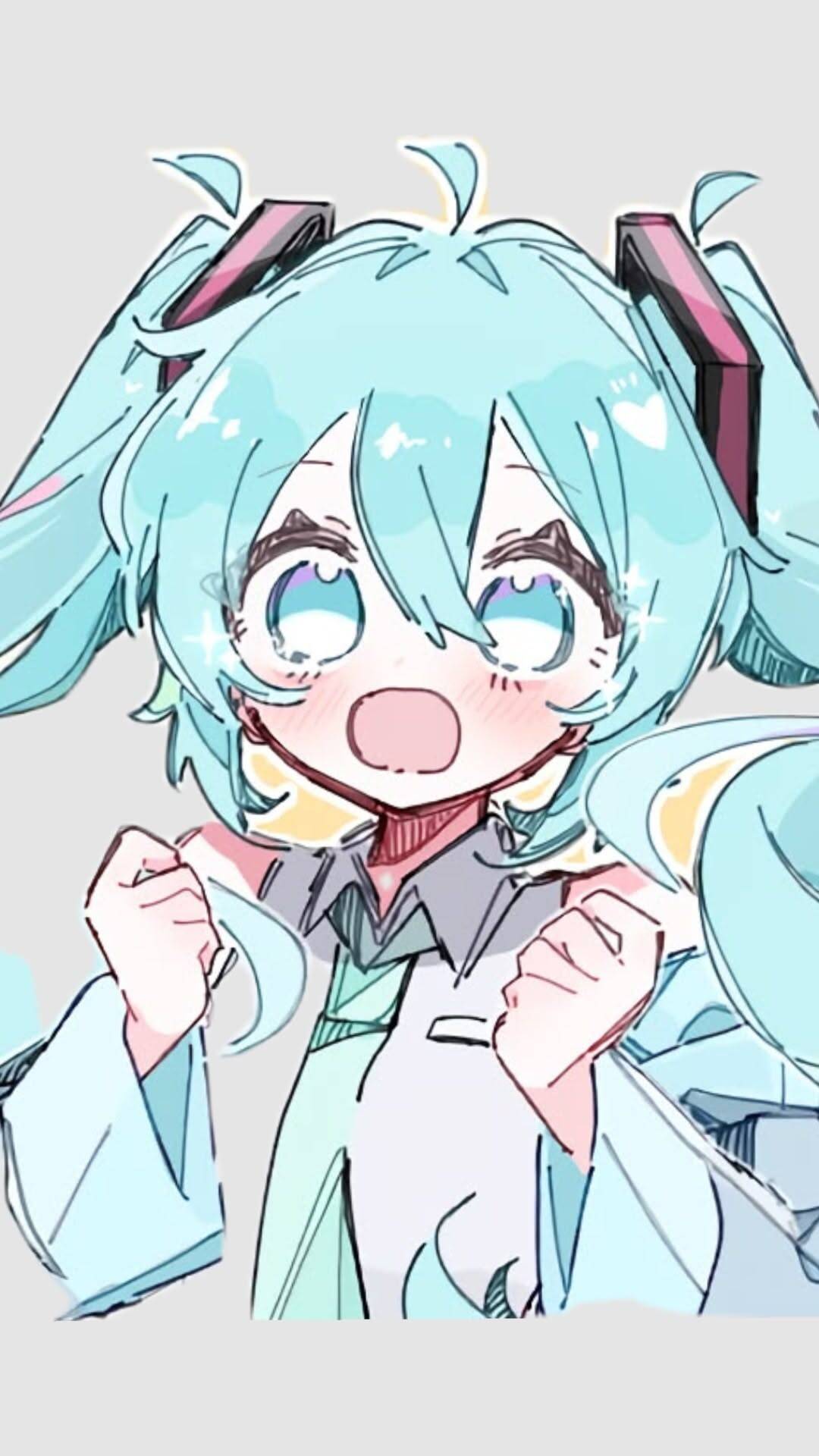Hatsune Miku pfp Profile Picture with Blue Hair and Smile